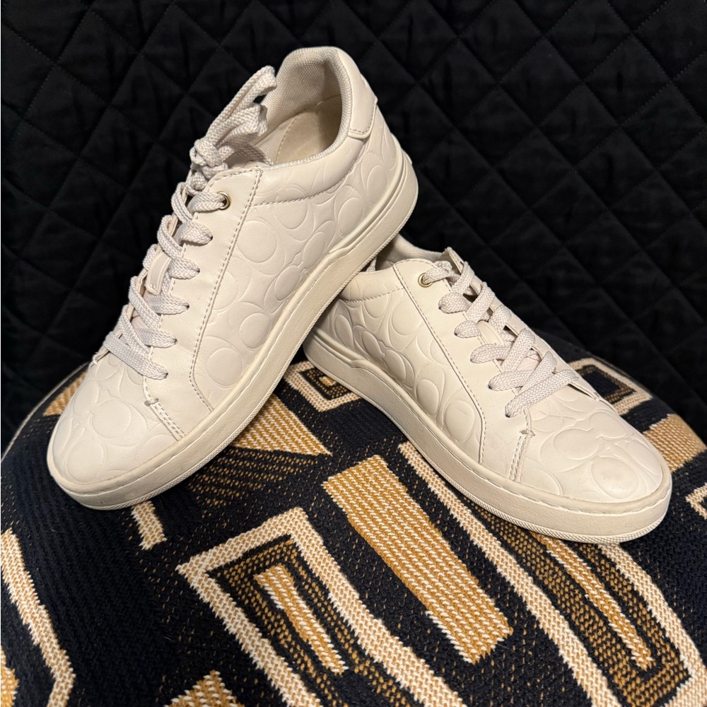 Coach Embossed Leather Sneakers